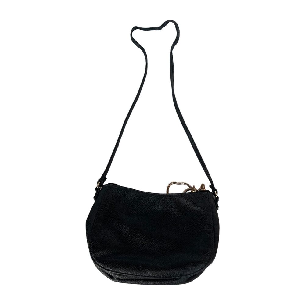 H&M Crossbody Shoulder Bag Purse Women's Small Black Faux Leather Inner Pocket - Picture 2 of 7